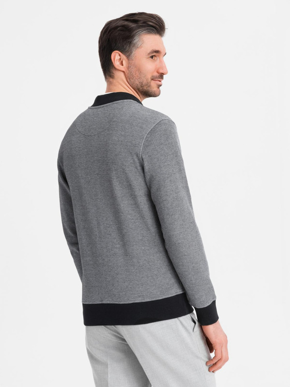 Ombre Clothing Giacca bomber in maglia da uomo - nera