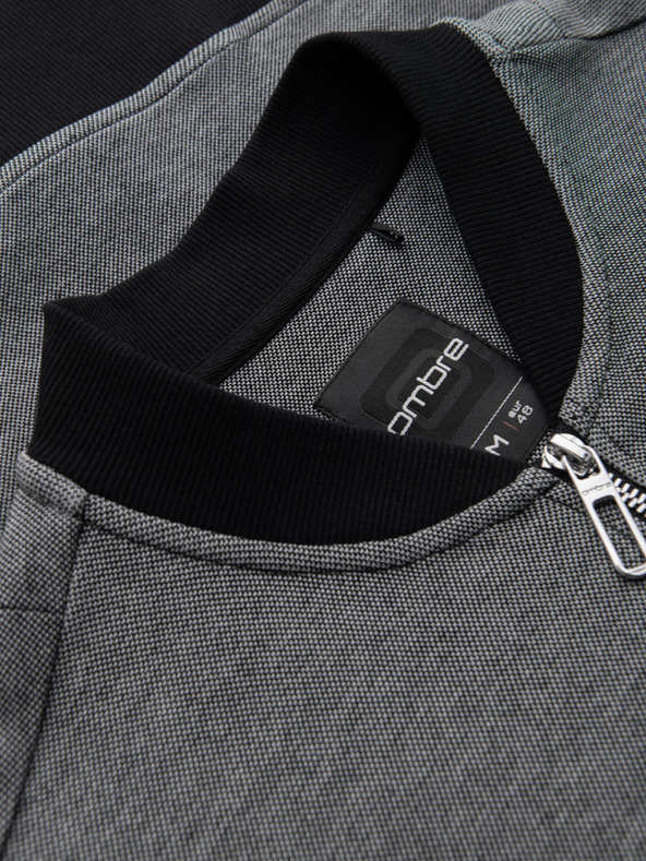 Ombre Clothing Giacca bomber in maglia da uomo - nera