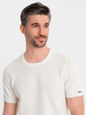 Ombre Clothing Maglia in maglia da uomo con texture sottile - bianca