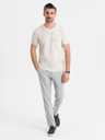 Ombre Clothing Maglia in maglia da uomo con texture sottile - bianca