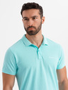 Ombre Clothing Polo in cotone con tessuto piquet - blu