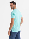 Ombre Clothing Polo in cotone con tessuto piquet - blu