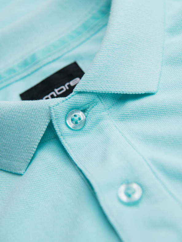 Ombre Clothing Polo in cotone con tessuto piquet - blu