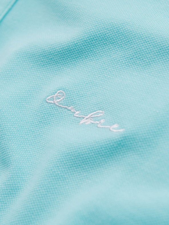 Ombre Clothing Polo in cotone con tessuto piquet - blu