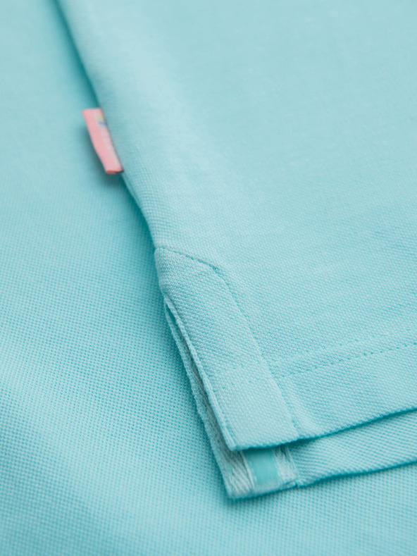 Ombre Clothing Polo in cotone con tessuto piquet - blu