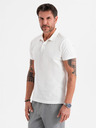 Ombre Clothing Polo in cotone con tessuto piquet - crema