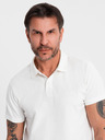 Ombre Clothing Polo in cotone con tessuto piquet - crema