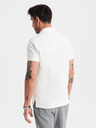 Ombre Clothing Polo in cotone con tessuto piquet - crema