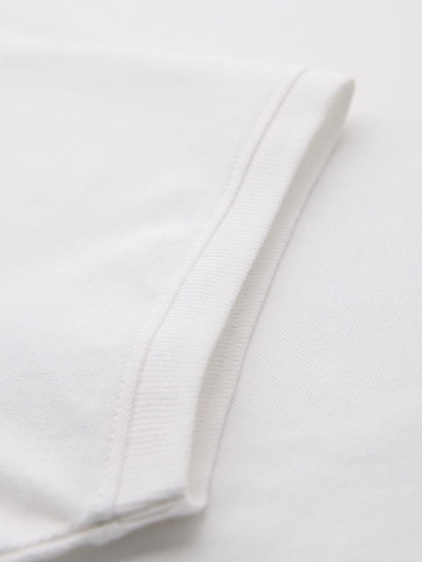 Ombre Clothing Polo in cotone con tessuto piquet - crema