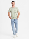 Ombre Clothing Maglietta in cotone da uomo con stampa e scollo rotondo - menta