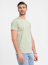 Ombre Clothing Maglietta in cotone da uomo con stampa e scollo rotondo - menta