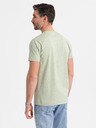 Ombre Clothing Maglietta in cotone da uomo con stampa e scollo rotondo - menta