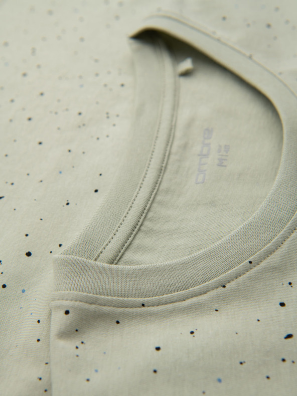 Ombre Clothing Maglietta in cotone da uomo con stampa e scollo rotondo - menta