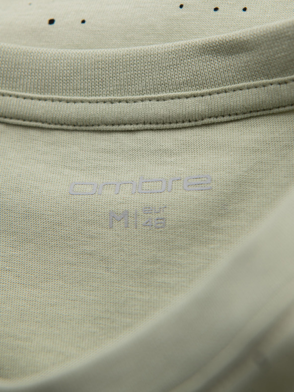 Ombre Clothing Maglietta in cotone da uomo con stampa e scollo rotondo - menta