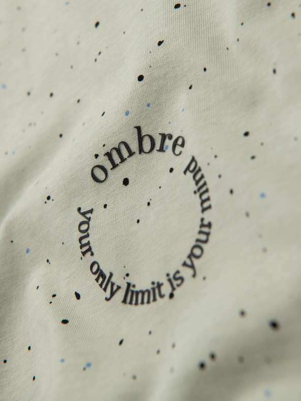 Ombre Clothing Maglietta in cotone da uomo con stampa e scollo rotondo - menta