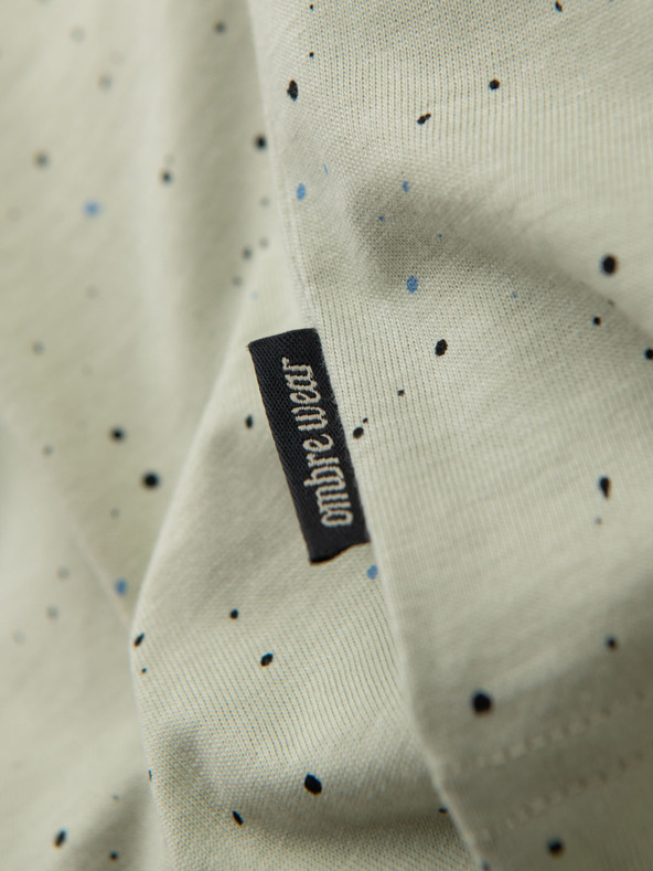 Ombre Clothing Maglietta in cotone da uomo con stampa e scollo rotondo - menta