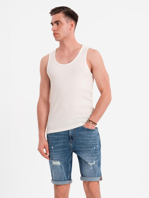 Ombre Clothing Maglietta basic in cotone da uomo - bianca