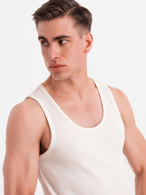 Ombre Clothing Maglietta basic in cotone da uomo - bianca