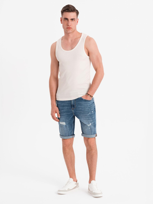 Ombre Clothing Maglietta basic in cotone da uomo - bianca