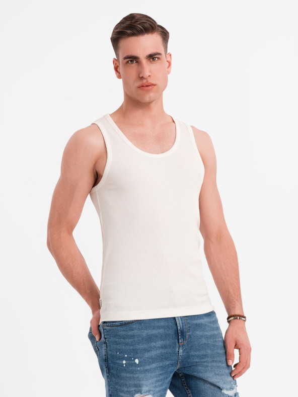 Ombre Clothing Maglietta basic in cotone da uomo - bianca