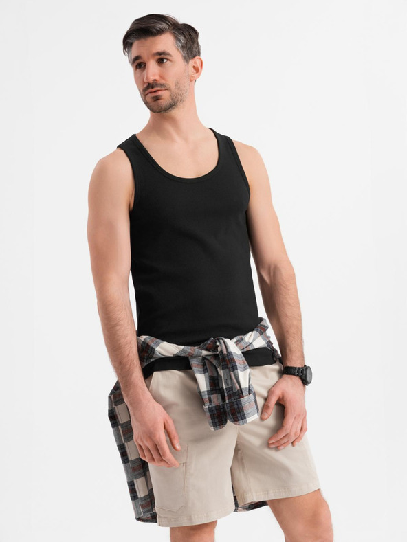 Ombre Clothing Maglietta basic in cotone da uomo - nera