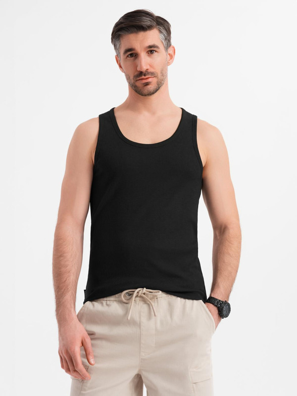 Ombre Clothing Maglietta basic in cotone da uomo - nera