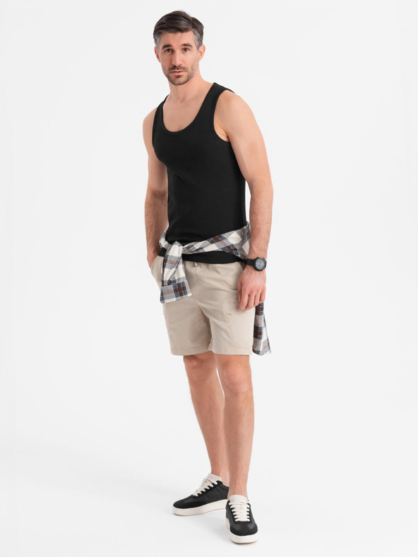 Ombre Clothing Maglietta basic in cotone da uomo - nera