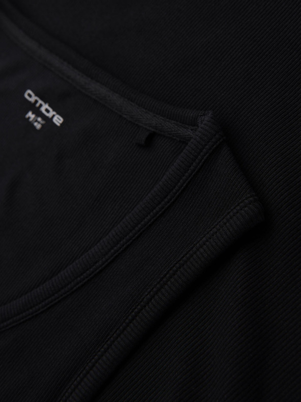 Ombre Clothing Maglietta basic in cotone da uomo - nera