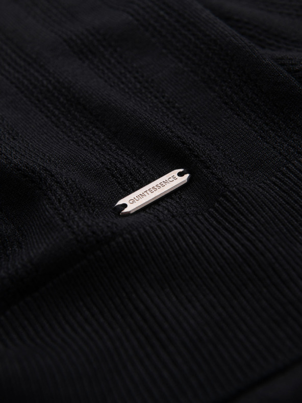 Ombre Clothing Maglione da uomo con scollo rotondo e maniche corte - nero