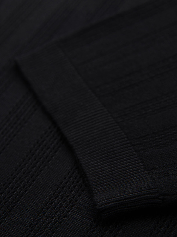 Ombre Clothing Maglione da uomo con scollo rotondo e maniche corte - nero