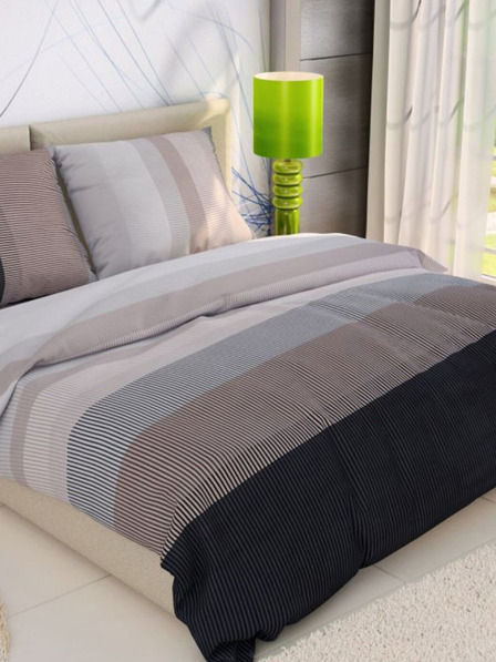 Kvalitex Biancheria da letto in cotone francese DELUX 220x200, 70x90cm NEPTUNE marrone