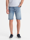 Ombre Clothing Shorts di jeans da uomo taglio classico - blu chiaro