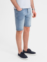 Ombre Clothing Shorts di jeans da uomo taglio classico - blu chiaro