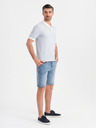 Ombre Clothing Shorts di jeans da uomo taglio classico - blu chiaro