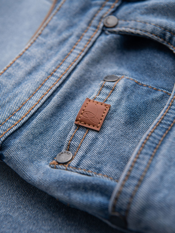 Ombre Clothing Shorts di jeans da uomo taglio classico - blu chiaro