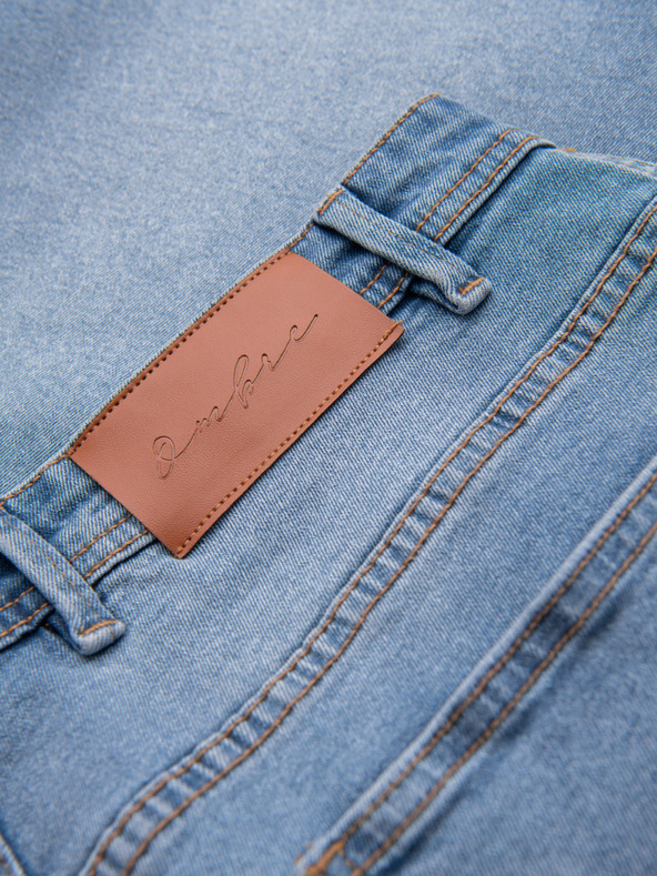 Ombre Clothing Shorts di jeans da uomo taglio classico - blu chiaro