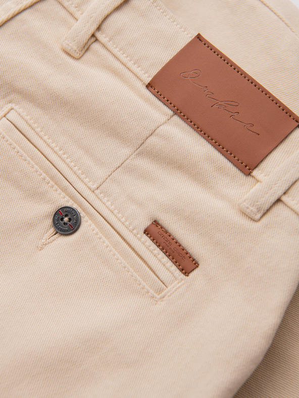 Ombre Clothing Shorts di jeans da uomo con orlo arrotolato - color crema