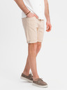 Ombre Clothing Shorts di jeans da uomo con orlo arrotolato - color crema