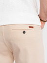 Ombre Clothing Shorts di jeans da uomo con orlo arrotolato - color crema