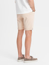 Ombre Clothing Shorts di jeans da uomo con orlo arrotolato - color crema