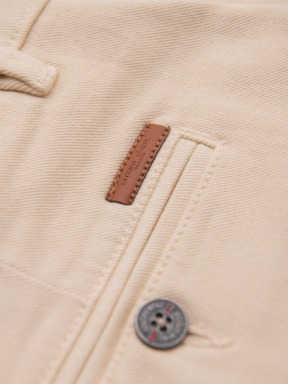 Ombre Clothing Shorts di jeans da uomo con orlo arrotolato - color crema