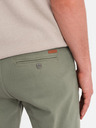 Ombre Clothing Shorts di jeans classici da uomo con orlo arrotolato - verde oliva chiaro