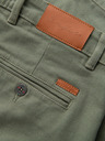Ombre Clothing Shorts di jeans classici da uomo con orlo arrotolato - verde oliva chiaro