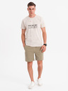 Ombre Clothing Shorts da uomo taglio largo con tasche cargo - verde oliva chiaro