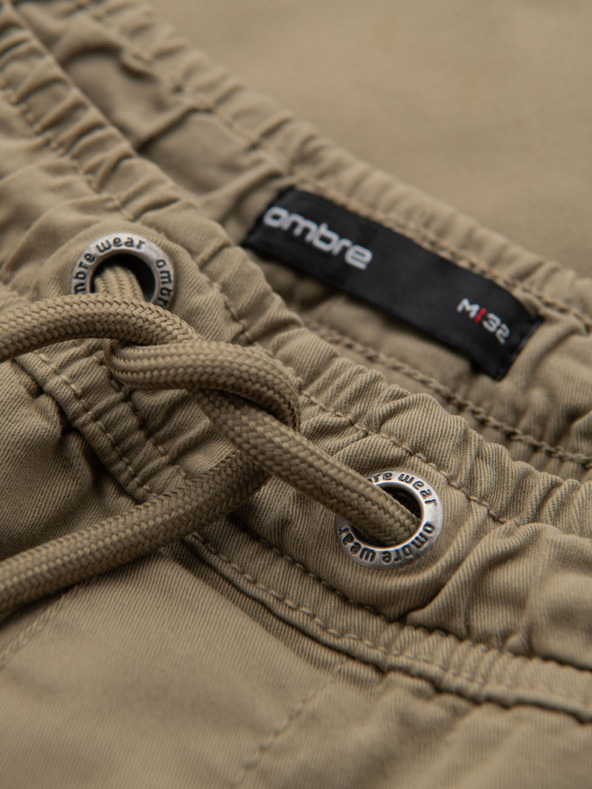 Ombre Clothing Shorts da uomo taglio largo con tasche cargo - verde oliva chiaro