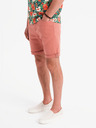 Ombre Clothing Shorts di jeans da uomo con orlo arrotolato - corallo