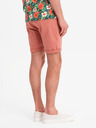 Ombre Clothing Shorts di jeans da uomo con orlo arrotolato - corallo
