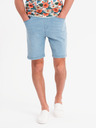 Ombre Clothing Shorts da uomo con fascia elastica e effetto lavato - blu chiaro