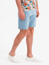 Ombre Clothing Shorts da uomo con fascia elastica e effetto lavato - blu chiaro