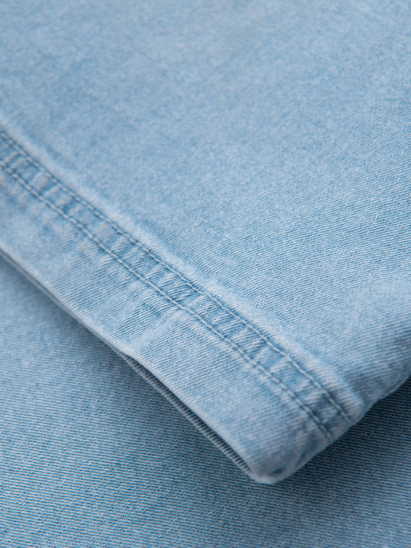 Ombre Clothing Shorts da uomo con fascia elastica e effetto lavato - blu chiaro